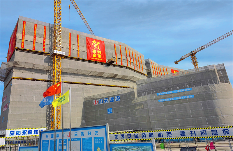 2024年10月30日，Z6·尊龙凯时三建上海新华泰医院项目主体封顶。
